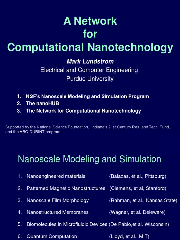 A Network For Computational Nanotechnology: Electrical and Computer ...