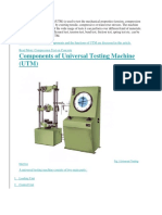 Components of Universal Testing Machine (UTM)