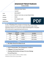 Muhammad Fahad Nadeem: Personal Information