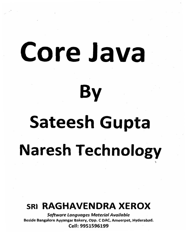 Sateesh Gupta Sir Core Java Notes | PDF