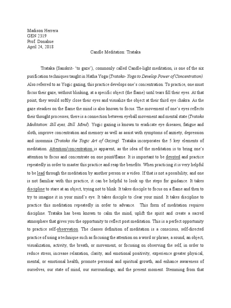 Candle Meditation PDF Meditation Mindfulness