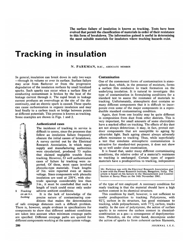 Electrical Tracking PDF Communications Satellite Insulator (Electricity)
