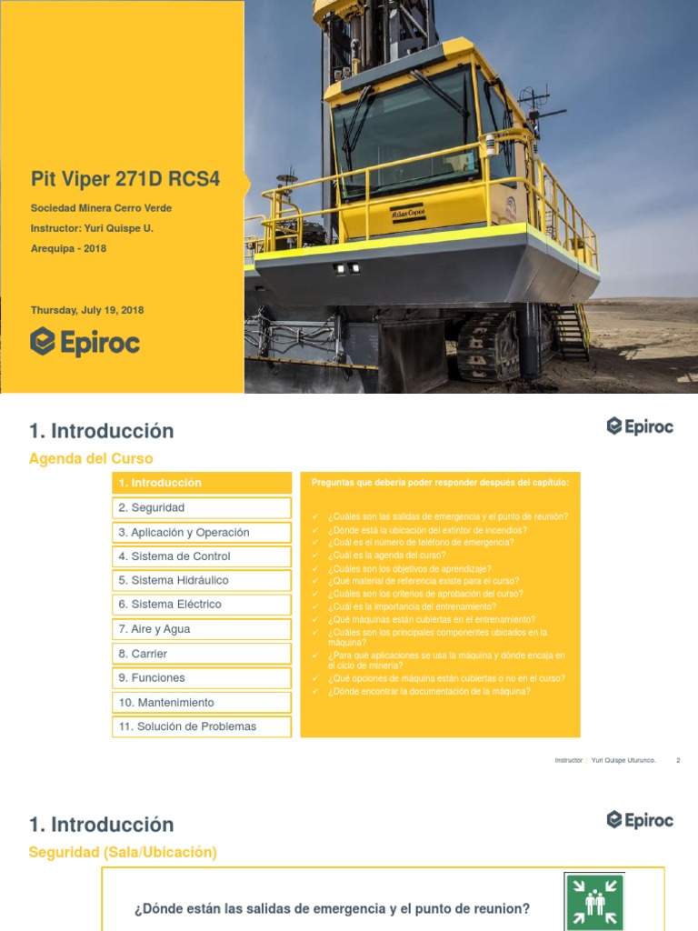 Capacitación en Perforadora PV 271 | PDF | Minería | Naturaleza