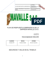 Plan de Respuesta A Emergencia de La Empresa Mavalle S 2222222222222222