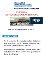 Técnicas Educativas en Salud: 9º Semana