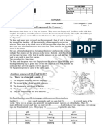 Kids exam paper with reading comprehension and writing exercises