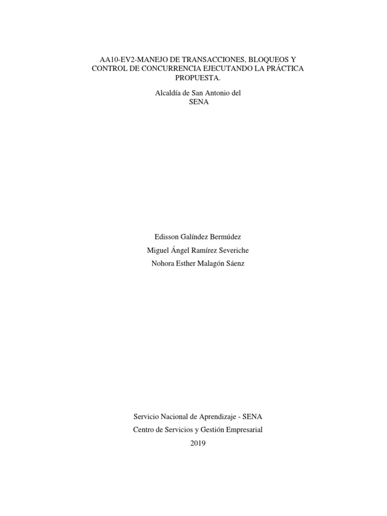 Manejo de Transacciones en SQL Server | PDF | Servidor SQL de Microsoft ...
