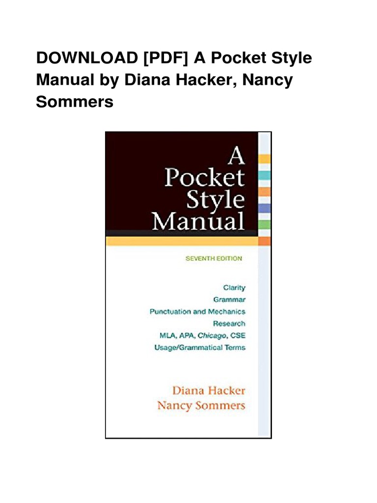 A Pocket Style Manual - Kindle edition by HACKER, DIANA. Reference Kindle  eBooks @ Amazon.com.