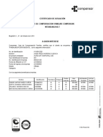 Certificado de Afiliación Caja de Compensacion Familiar Compensar NIT.860.066.942-7