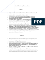 Aspectos Positivos y Negativos de La Reforma Política Colombiana