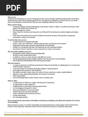 Content Writer Resume