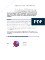 Training Analysis Autumn 2006 Report