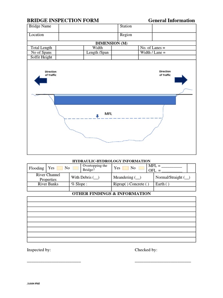 Bridge Inspection Checklist Form | PDF | Science & Mathematics