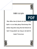 (Essay) MKT Mix theo Đặc điểm tâm lý khách du lịch Trung Quốc PDF