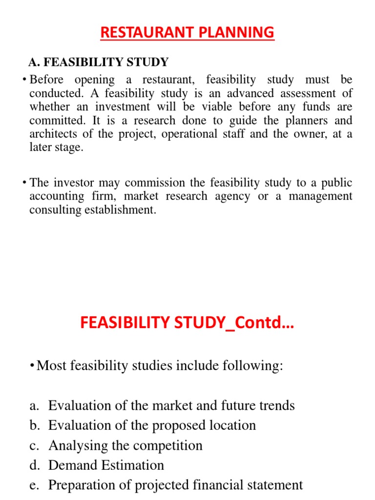 Restaurant Planning: A. Feasibility Study | PDF | Partnership | Stocks