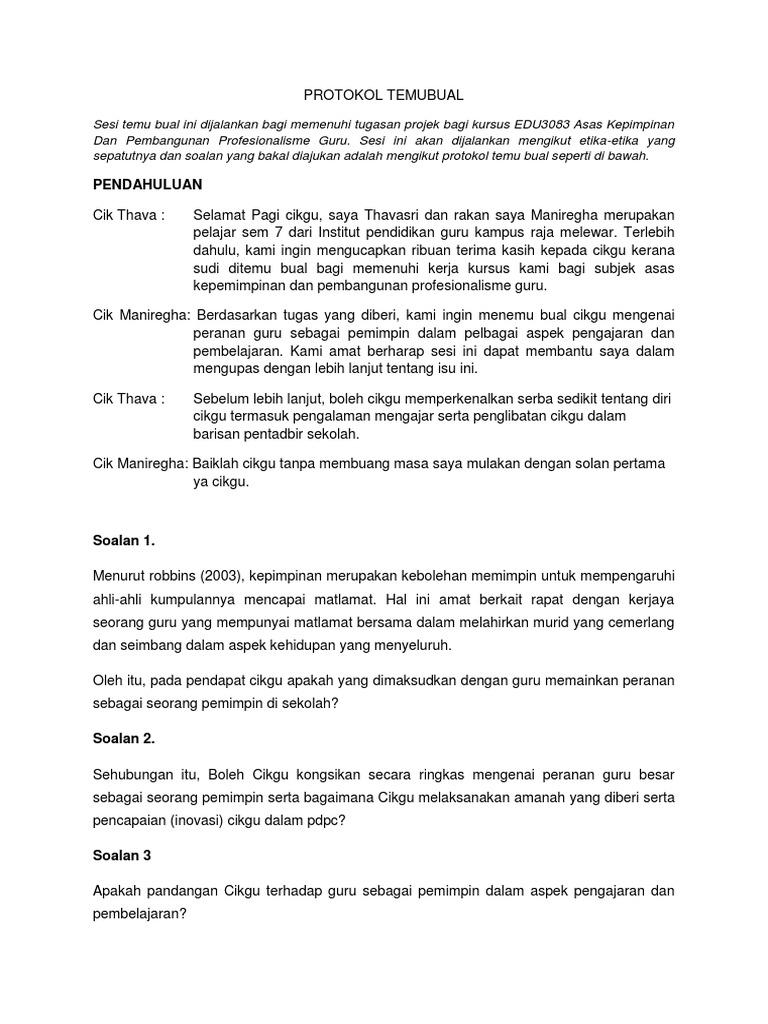 Soalan Temubual Pdf