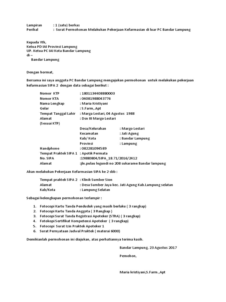 Surat Permohonan Masuk Jateng Dan Bebas Prktek