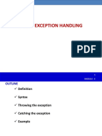 Topic:: Exception Handling