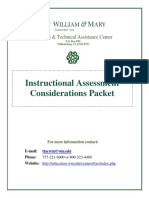 Instructional Assessment Considerations Packet: Training & Technical Assistance Center