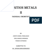 Transition Metals II: (General Chemistry)