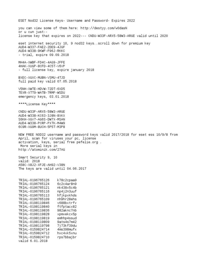 License Key Eset Computer Network Security E Commerce