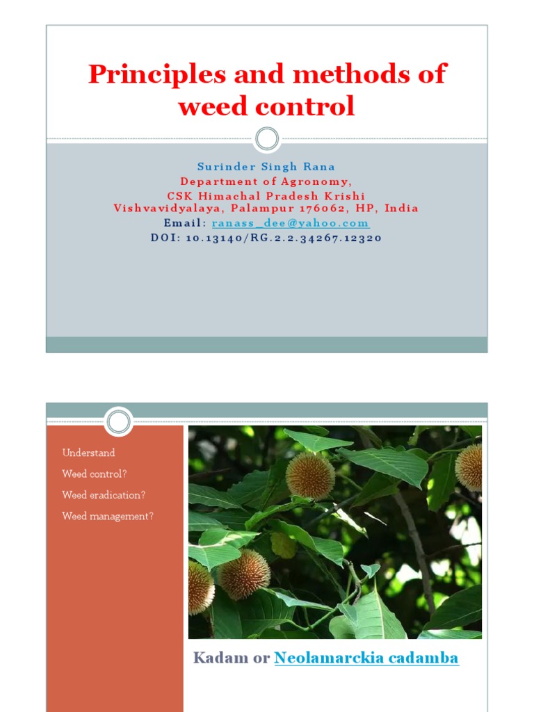 Principles and Methods of Weed Control | PDF | Weed | Herbicide
