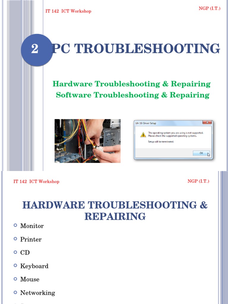 PC Troubleshooting: Hardware Troubleshooting & Repairing Software ...