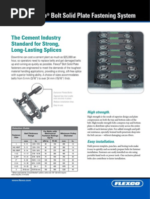 Installation Guide Flexco 190-36 Conveyor Belt Lacing Template - Tool ...