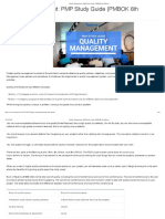 Quality Management: PMP Study Guide (PMBOK 6th Edition)