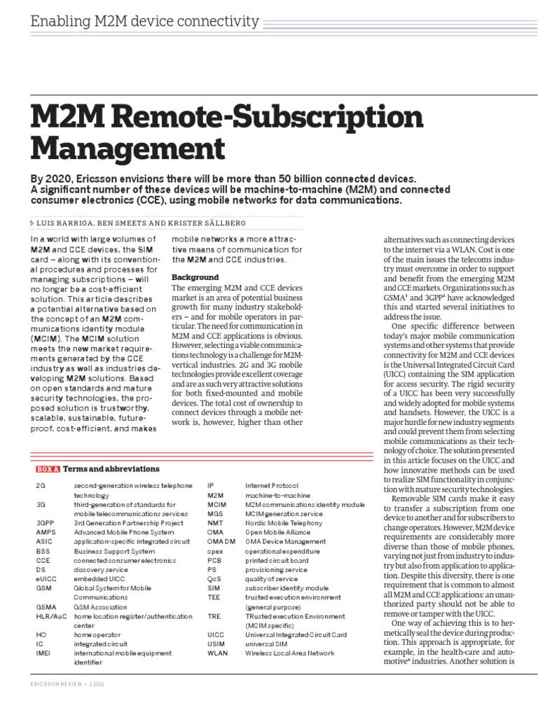 M2M Connectivity Solutions: MCIM Overview | PDF | Mobile Phones ...