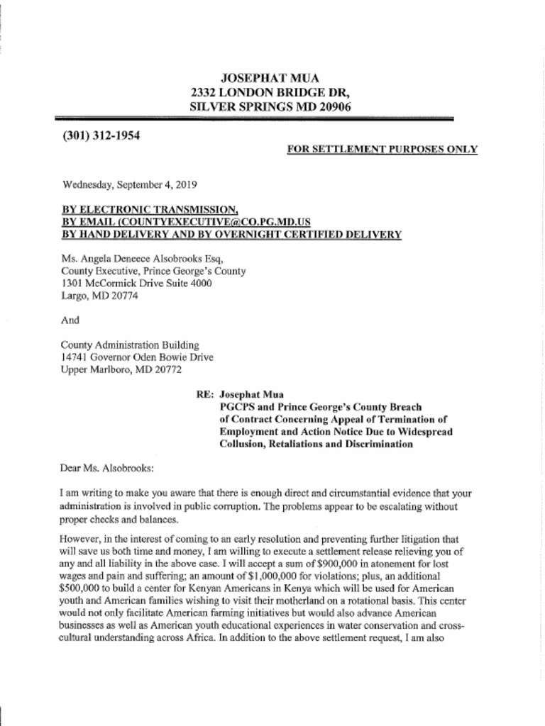 LetterToCountyExecutiveAngela9 4 2019 | PDF