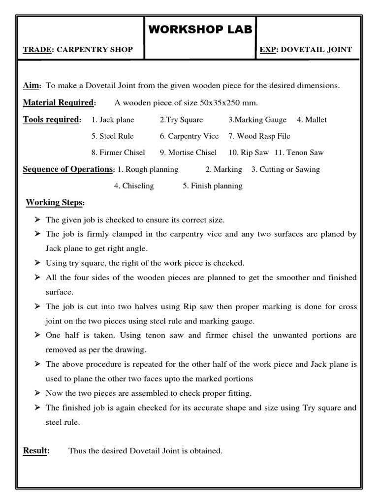 Carpentary 2 Workshop Lab | PDF