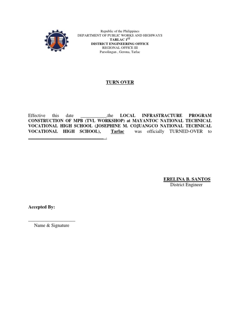 Turn Over: Effective This Date - , The | PDF