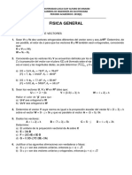 FISICA GENERAL - Ejercicios Propuestos-1570630464. Operaciones Entre Vectores. Operaciones Entre Vectores