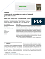 Hematemesis: Unusual Presentation of Isolated Gastric Tuberculosis