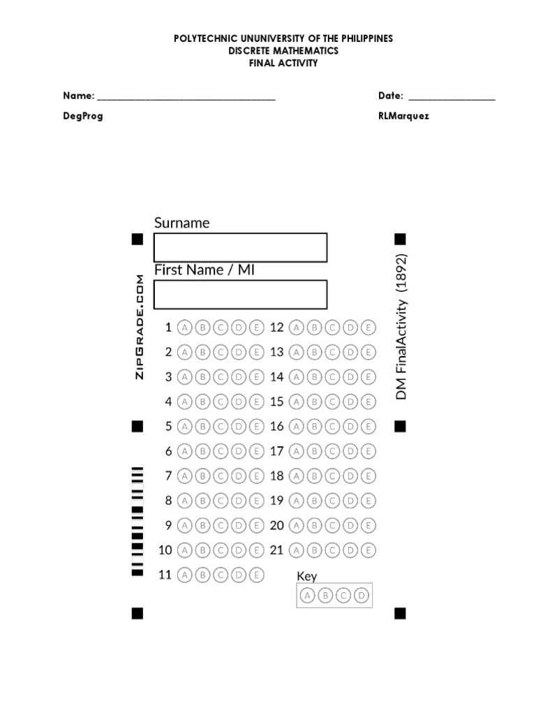Discrete Mathematics Final Activity Guide | PDF