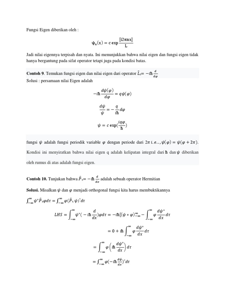 Fungsi Eigen Diberikan Oleh
