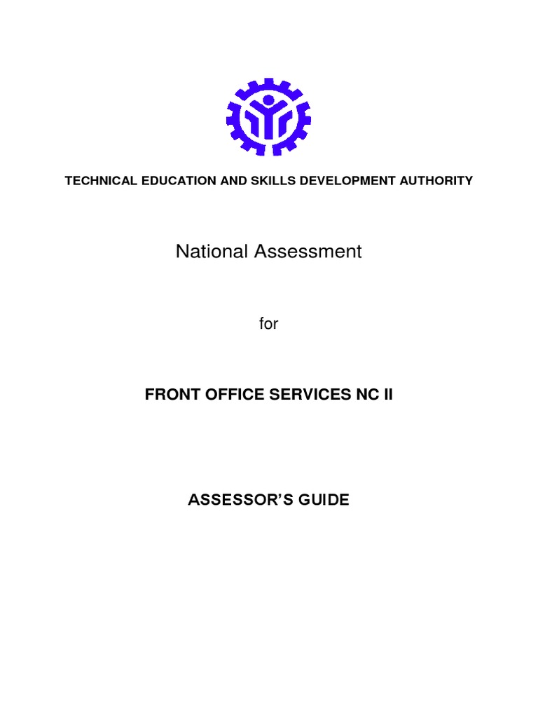 National Assessment Front Office Services NC Ii PDF Credit Card