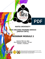 Program Module 2: Mapúa University Civic Welfare Training Service (Mapúa-Cwts)