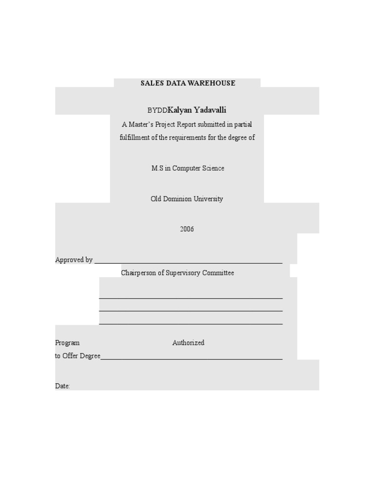 Sales Data Warehouse Project Report PDF | PDF | Data Warehouse ...
