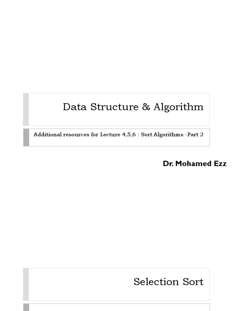 Sort Algorithms Overview and Examples | PDF | Algorithms | Algorithms ...