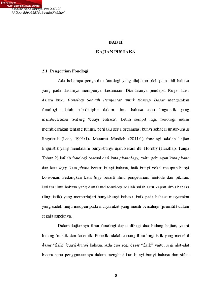 Bab Ii Kajian Pustaka Dicetak Pada Tanggal 2019 10 22 Id Doc 589c885781944dbf0f493df4 Pdf