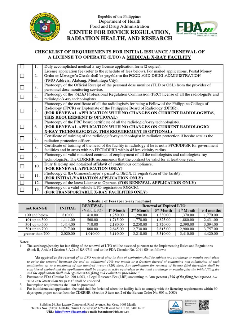 Application For Medical X Ray Facility PDF Radiology Radiography