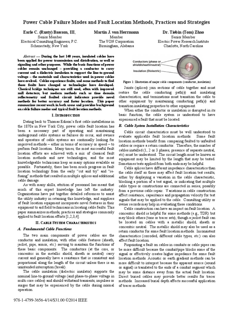 Power Cable Failure Modes and Fault Loca PDF PDF Coaxial Cable