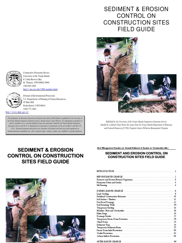 Sediment and Erosion Control On Construction Sites | PDF | Erosion ...