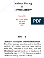 Transistor Biasing & Thermal Stability: Prepared By: Mr. Gaurav Verma Asst. Prof. ECE Dept. Niec