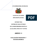 Evaluación financiera y socioeconómica del sistema de agua potable en la Mancomunidad Bustillo