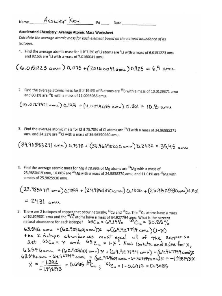 average-atomic-mass-worksheet-answer-key