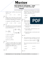 Online Test Paper of Jee (Main) - 2018: (Held On Monday 16 April, 2018) (Morning) Physics