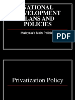 National Development Plans and Policies: Malaysia's Main Policies